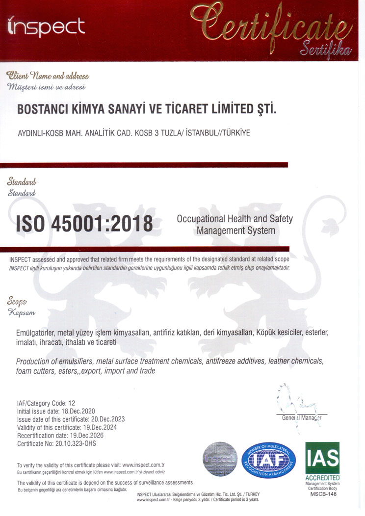 BOSTANCI-KİMYA-OHS